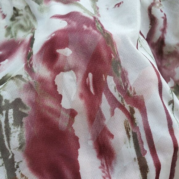 Y2K Mesh Fairygrunge Abstract Floral Camouflage Long sleeve Top M - Picture 11 of 16